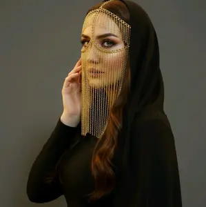 BUTIK RINDU (MASKER MELATI) Belly dance cadar kleopatra cadar arab arabian aksesoris mask arabian look face chain masker rantai aksesoris fashion headpiece