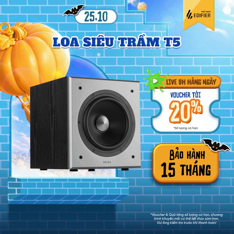 Loa Subwoofer EDIFIER T5/T5S | Công Suất 70W | Vỏ Gỗ Chống Dội Âm | Cộng Hưởng Khoang Dưới