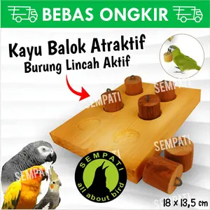 SEMPATI PUZZLE TOYS KAYU BALOK MAINAN BURUNG PARROT PARUH BENGKOK LOVEBIRD PZL