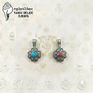 Bume Bunga Batu Pirus Biru dan Merah