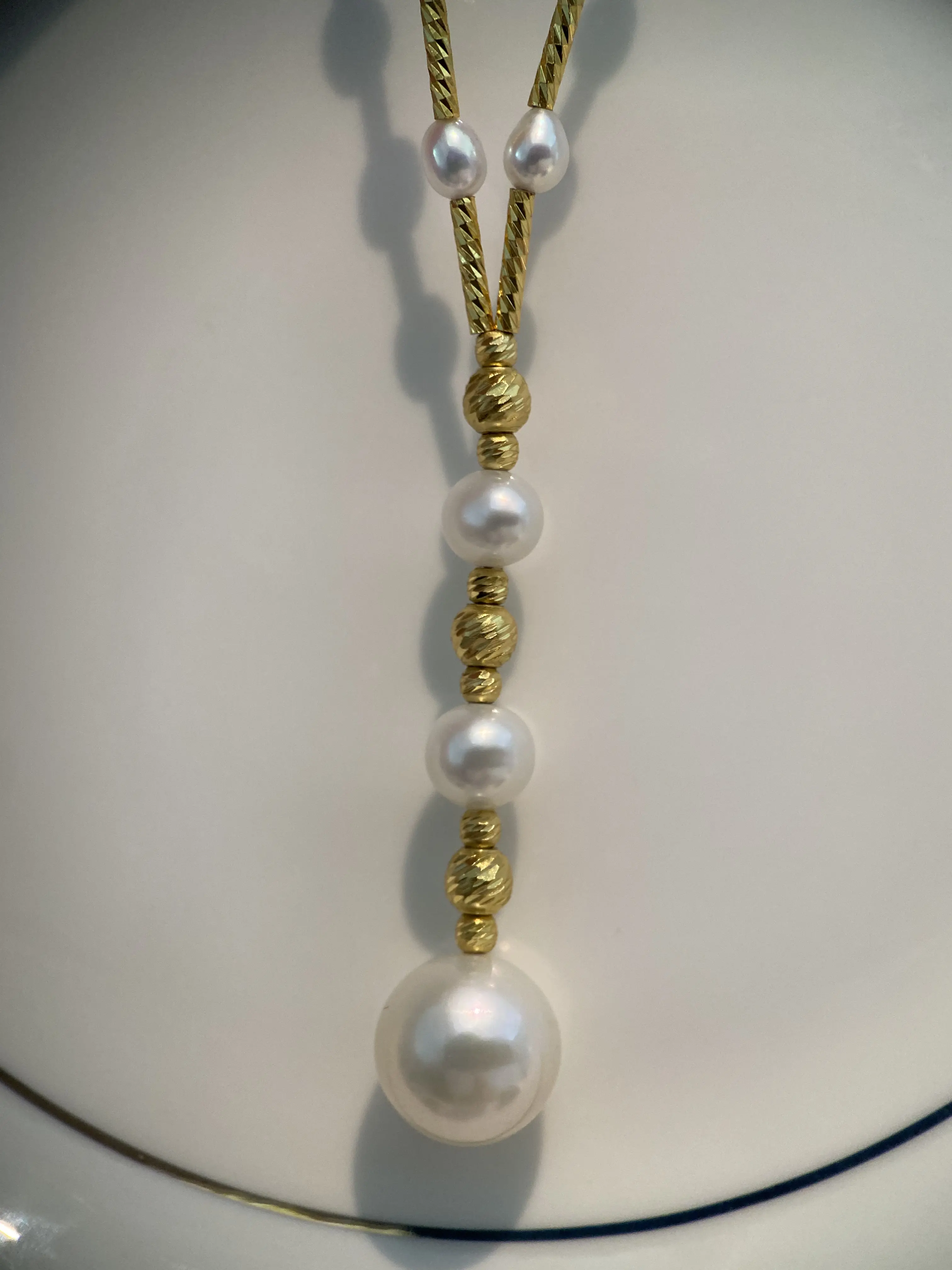 Dainty White Pearl Y-Shape Necklace