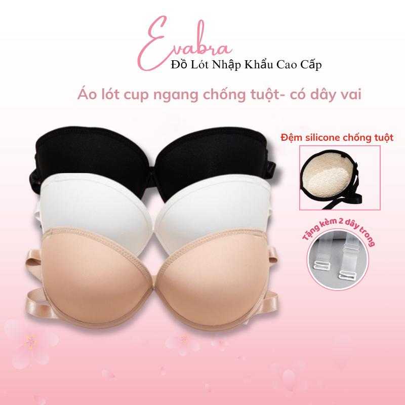 Áo ngực có gọng siêu nâng đẩy Eva Bra không dây vai hở lưng đệm tim chống tuột cup ngang quây ngực - 750 Women Cổ Tròn