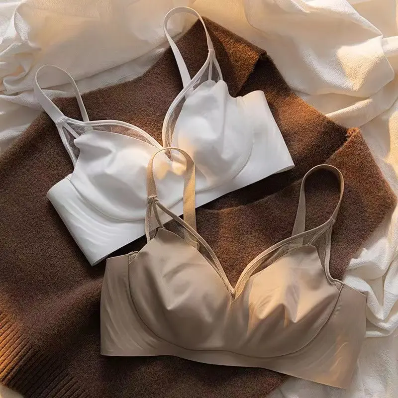 Áo Ngực Có Gọng Siêu Mỏng Cho Nữ, Hỗ Trợ Mềm Mại, Chống Chảy Xệ Màu Đen Bra Tua Rua
