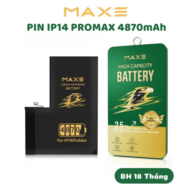 Pin iP14 ProMax 4870mAh (DL Siêu Cao) MAXE - BH 18 tháng, Full VAT, Kiểm Định An Toàn. Tặng Bộ Tô Vít Tháo Máy