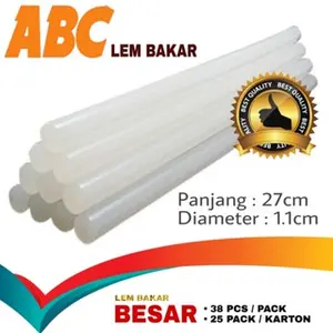 Lem Tembak Bakar Refill Glu Gun Besar Kecil Per 1 Pack 27x1.1cm,27x0.7cm/