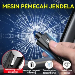 Pemecah Kaca Urgen Palu Mobil - Alat Selamat Multi-Fungsi dengan LED dan Peluit, Anti Pecah Sembelit Sabuk Pengaman untuk Kecelakaan Mobil