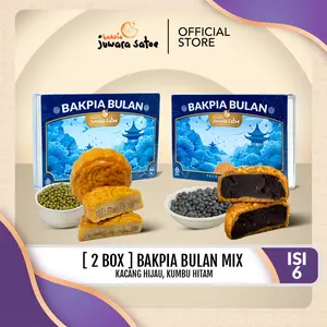 JUWARA SATOE [ 2 BOX ] PAKET BAKPIA BULAN MIX [KACANG HIJAU, KUMBU HITAM] - OLEH-OLEH KHAS JOGJA