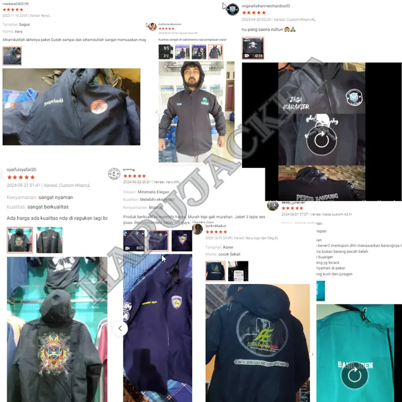 Jaket Parasut Tebal Custom Sablon DTF Bebas Custom Polos Bisa  Unisex Waterproof Logo Simple Keren 7