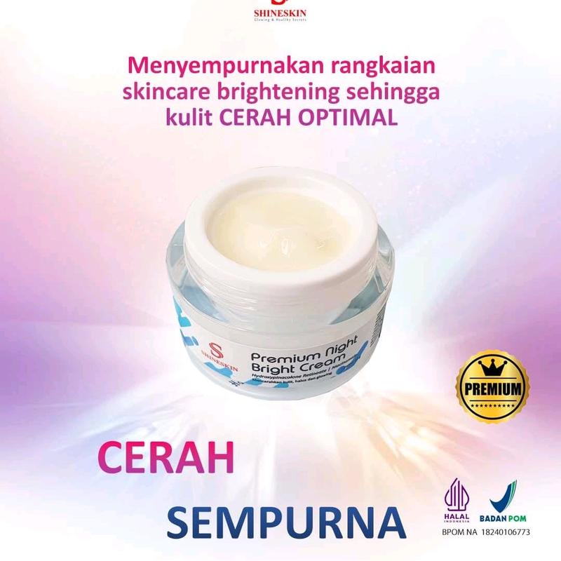 Shineskin Premium night brightening cream Mencerahkan  Wajah Niacinamide 1