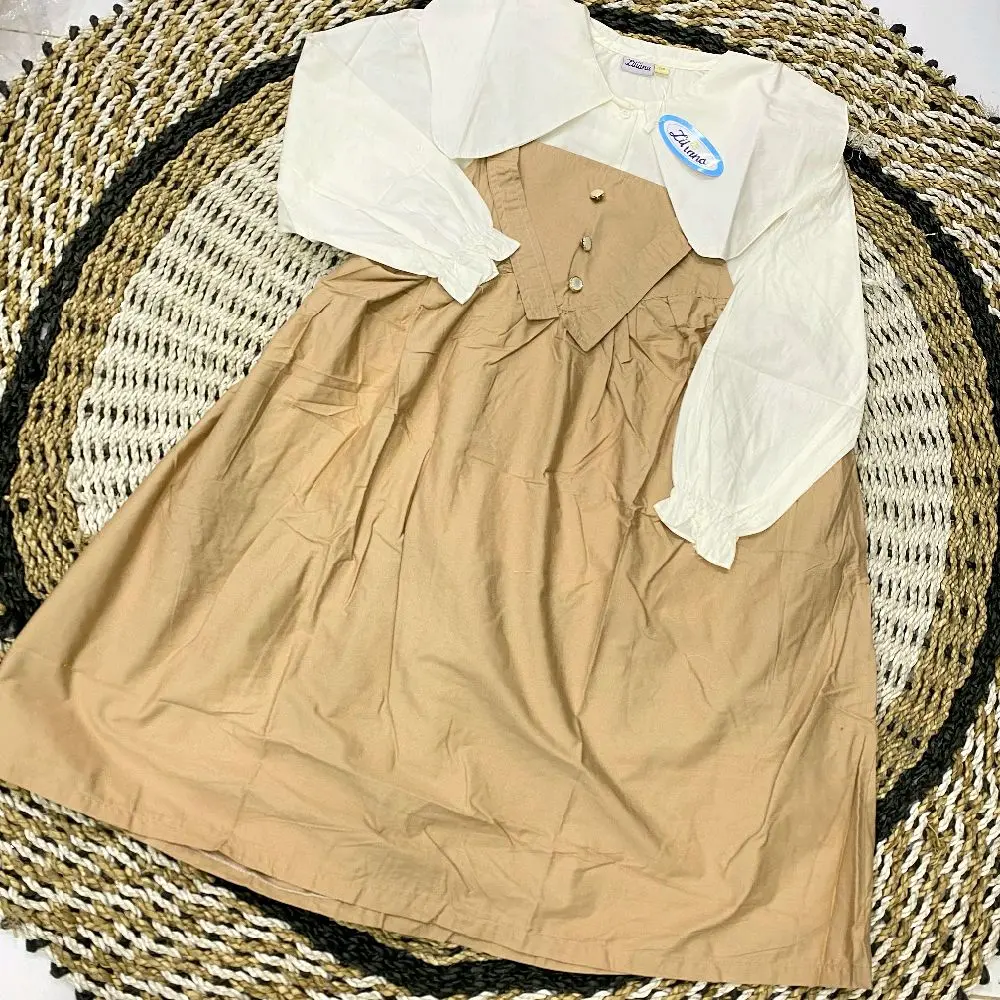 Baju Setelan Katun Anak Overal Dress Perempuan Import Ori