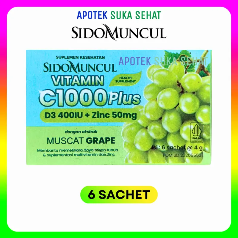 SIDOMUNCUL VITAMIN C1000 BOX 6 SACHET | Multivitamin 3