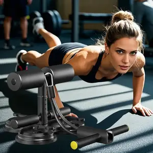 MEYMEYDIY sit stand dan tali Sit Up Stand Double Holder + Tali Resistance Alat Fitness Rumah 2-in-1 Gym 3 Perekat Baja Canai Dingin Busa Elastis Kapasitas 325kg Fleksibel untuk Rumah Studio dan Perjalanan Outdoor Outdoor | AP93
