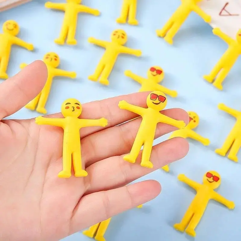 Novelty Stretchy  Toy Cute Colorful Yellow Stress Relief Stretchy Fidget Gifts  Soft Plastic Creative Doll Toy