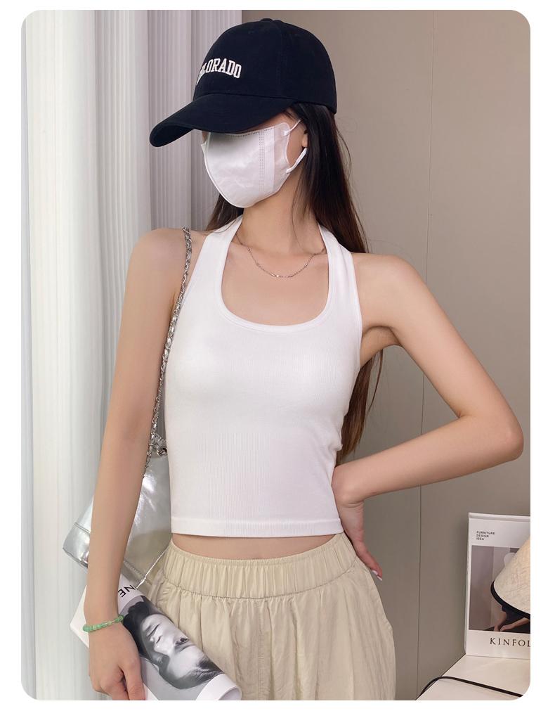 Product Introduction of Áo Yếm Cổ Chữ U, Màu Trơn Áo Vest Nữ Dáng Ôm, Thích Hợp Cho Mùa Hè, Thiết Kế Lưng Thanh Lịch, Áo Cơ Sở Thời Trang, Thích Hợp Cho Thể Thao 8