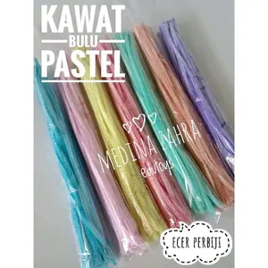 Kawat Bulu Pipe Cleaner Warna Pastel 50 Pcs - Prakarya dan DIY untuk Kerajinan Tangan yang Menarik Rumah benang rajut manik manik