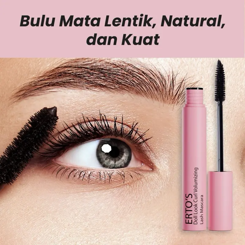 Dolls Looks Curl Volumizing Waterproof Mascara Erto's / Best Seller Mascara / Maskara Waterproof / Maskara Tahan Lama / Longlasting Menambah volume Curling Memperpanjang