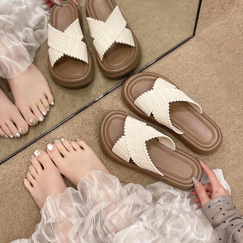Giá Mở Bán Dép Nữ Quai Đan chéo bản to nữ đế bánh mì siêu êm dép đi học đi chơi nhẹ chân hot trend 2025