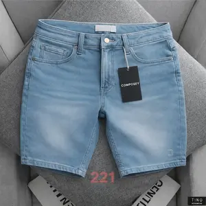 Celana Pendek Pria - Celana Jeans Pendek Pria Premium - jeans pendek biru muda - celana santai