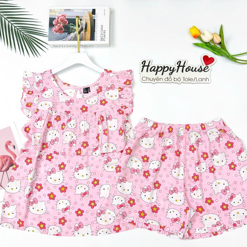 Bộ Lanh Đùi Cánh Tiên Bèo Ngực F21 VNXK 45-75kg - Đồ Bộ Tole Nữ - Women, Top Áo