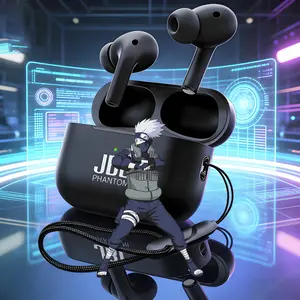 2026 Model Baru Tali Gantungan Hitam EMBEDRONE-PHANTOM KT100 Earphone Nirkabel, IPX7 Tahan Air, Bass Kuat, Surround 3D, Peredam Bising Cerdas, Cocok untuk Gaming, Panggilan, Musik, Olahraga, Bluetooth Earphone Nirkabel