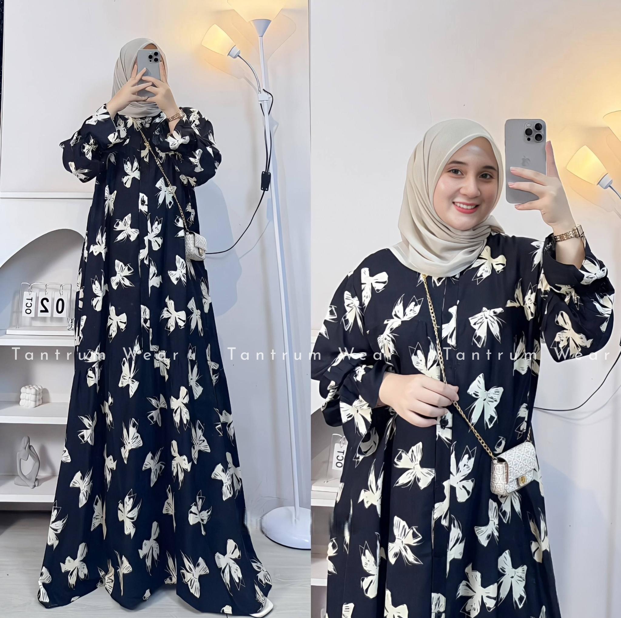 Gamis Leony Rayon Premium Lengan Lonceng Elegan Terbaru