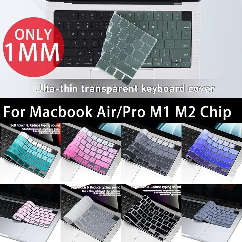 ฝาครอบแป้นพิมพ์ TPU โปร่งใสนุ่มเข้ากันได้กับ macbook Air 13.6 15.3/Pro13 M1 M2 ชิป A2681 A2941 A2337 A2179 A2338 A2289 Retina ซิลิโคน ตัวป้องกันแป้นพิมพ์ผิวนุ่ม ป้องกันฝุ่น