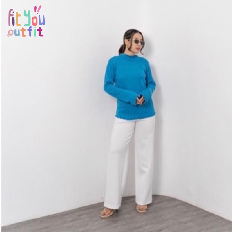 Fityoutfit - Sania Top - Atasan Wanita Panjang Basic Rib Knit Casual Nyaman Knitwear 2