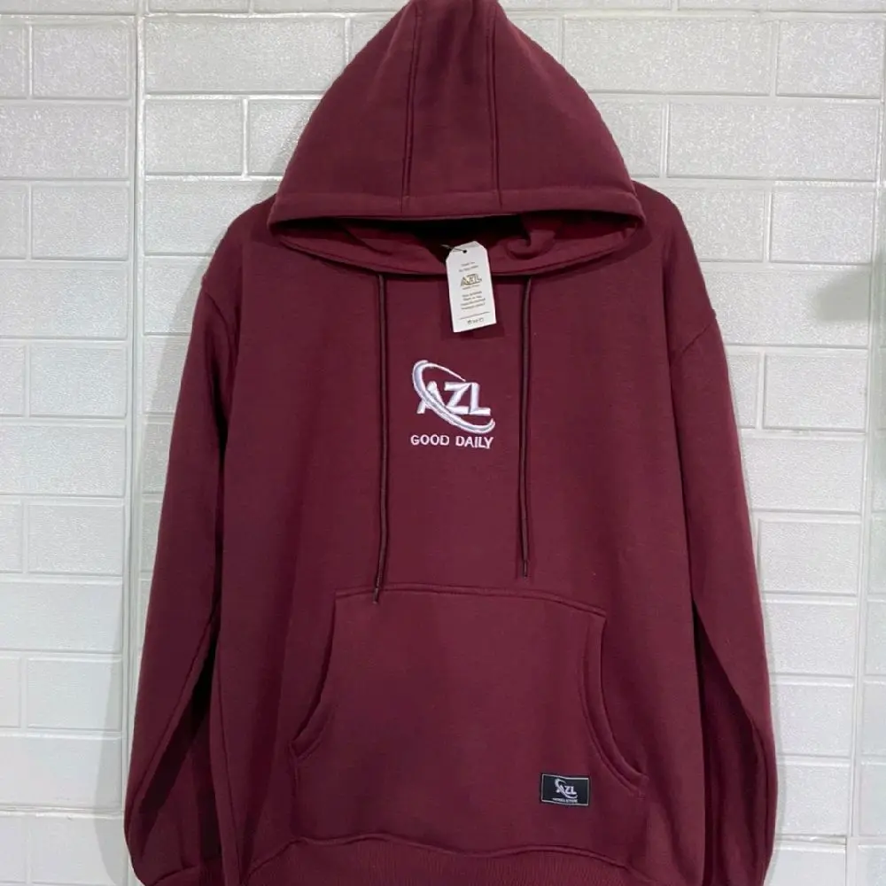 SWEATER HOODIE BORDIR AZL BAHAN TEBAL GRAMSI 280 HOODIE PREMIUM UNISEX PRIA WANITA FLECEE