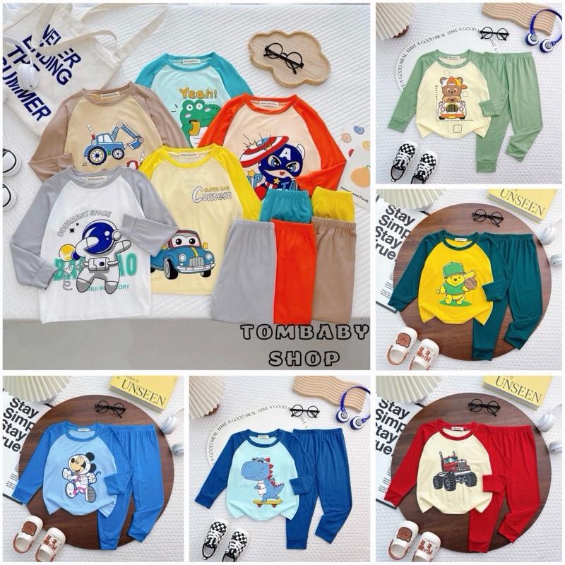 FULL SIZE 8-30kg BỘ DÀI TAY THUN LẠNH MINKY MOM CHO BÉ TRAI BÉ Heo Jean quần áo