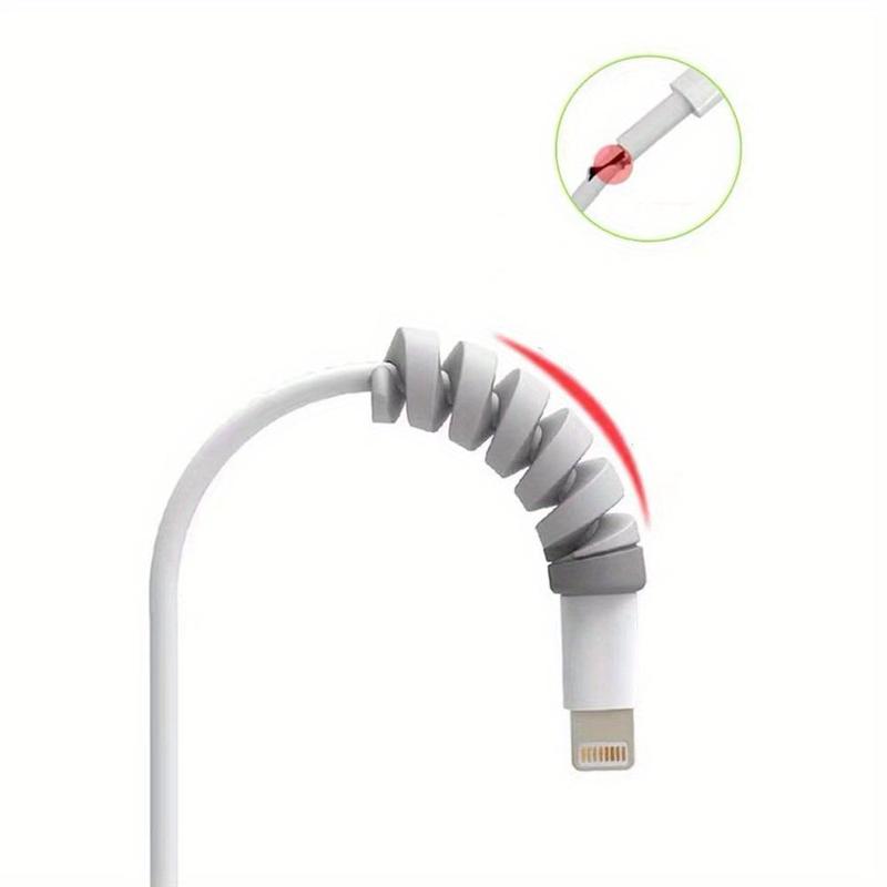 1 chiếc, vỏ bảo vệ xoắn silicon, dây sạc chống cong, phù hợp cho điện thoại và máy tính, phụ kiện lưu trữ bàn làm việc văn phòng, không cần nguồn điện, bộ sắp xếp bàn và ngăn kéo, dùng để lưu trữ âm thanh/video trên bàn làm việc gia đình.