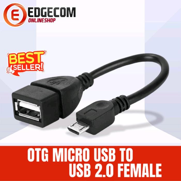 Gambar OTG Micro USB to USB 2.0 Female Adapter  / Mikro USB OTG 12cm dari Edgecom Kota Administrasi Jakarta Pusat Tokopedia