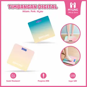 MYUNG Timbangan Berat Badan Digital Dewasa LCD Body Scale Kaca Tempered Berat Max 180 Kg