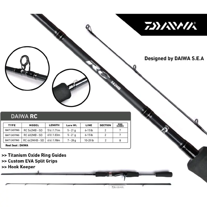 Joran Daiwa RC 562MB | 602MB | 662MHB | Baitcasting | Titanium Oxide Ring Guide | Casting Toman | Gabus | Hampala | Alat Pancing Unggulan 0