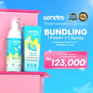Bundling Gendes Sweet Aromatic Feminine Hygiene Wash Foam Bubble Gum dan Spray 7 Miracle Bioactive | Perawatan Area Kewanitaan  | Membantu Mengurangi Keputihan | Membantu Mengurangi Gatal Pada Area Kewanitaan