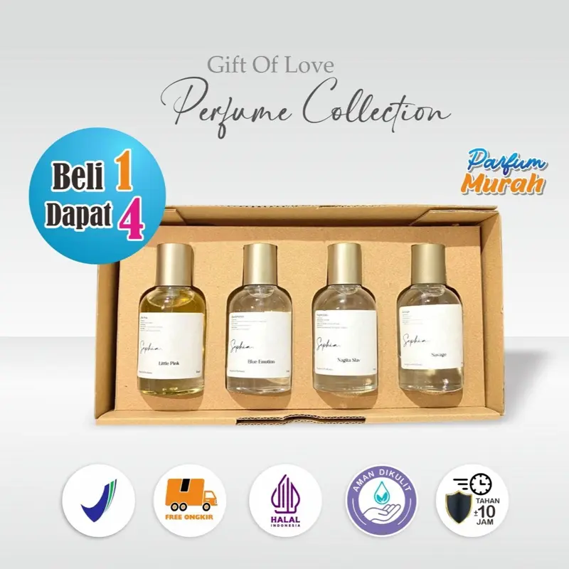 Beli 1 Dapat 4 Parfum Wanita dan Pria SetBox Perfume Hampers (Isi 4 Botol x 30ml) Murah 0