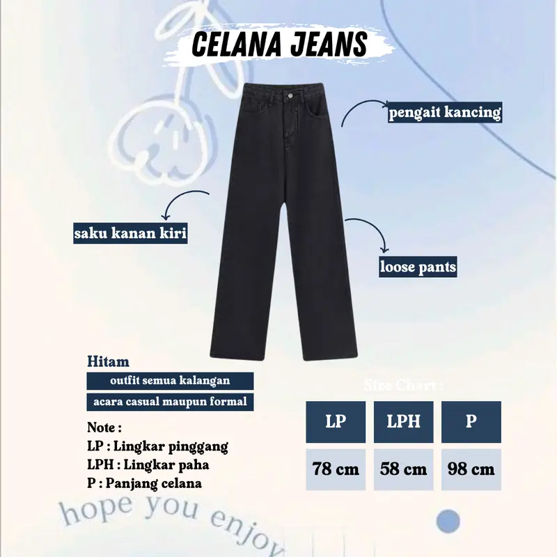 One Set Outfit Remaja - Atasan Kemeja Wanita Kuliah Korean Style, Celana Jeans High Waist Tebal, Jilbab Pashmina Ceruti Anti Letoy LQ008 Baju Biru Basic Panjang 5