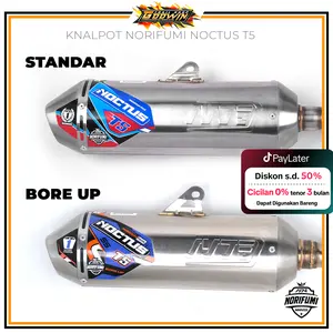 Knalpot Norifumi Noctus T5 T4 Stainless Standar Bore Up CRF 150L KLX BF DT WR 155 Motor Motorcycle