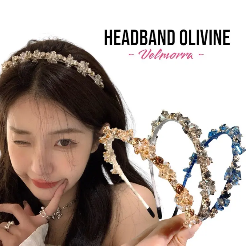 [VELMORRA] Headband Olivine Bando Kristal Diamond Mewah Berkilau Bling Blink