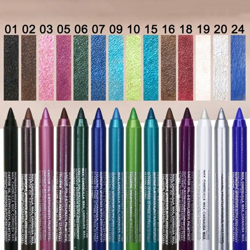14 Colors Long-lasting Eye Liner Pencil Pigment Green Brown Black Eyeiner Pen Women Fashion Color Eye Makeup Cosmetic