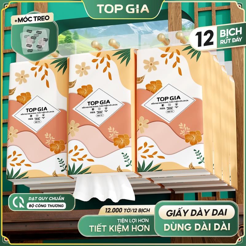 DEAL LIVE 12 BỊCH TIẾT KIỆM Nhận về 12 Bịch Khăn Giấy Rút Đáy Tiểu Hạ TOP GIA 4 Lớp Mềm Mịn Thành Phần Bột Gỗ Tự Nhiên Thân Thiện An Toàn Khăn Giấy Vệ Sinh 1000 tờ 4 lớp Giấy Vệ Sinh giấy rút ĐẠT QUY CHUẨN CỦA BỘ CÔNG THƯƠNG LTG86
