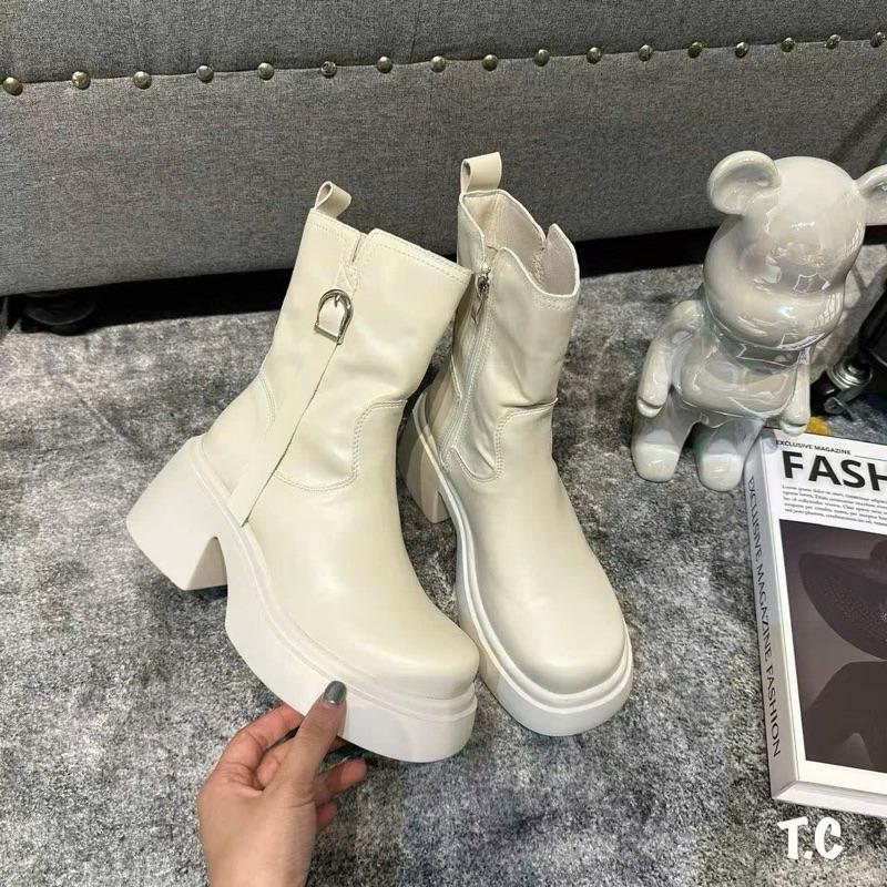   hàng QUẢNG CHÂU L1  Bốt nữ bốt MPB đế 7cm da mềm nhẹ hàng quảng châu cao cấp  full box hãng  