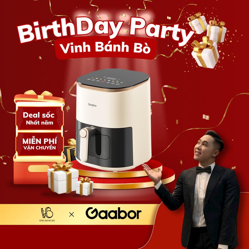  ĐỘC QUYỀN VINHBANHBO | Nồi chiên không dầu Gaabor AF-45T01A điện tử dung tích 5 lít dùng cho gà vịt nguyên con dưới 1200g công suất 1350W đa năng thiết kế đẹp mắt Nấu ăn cooker noi chien gaabor nướng lò nướng hấp sấy air fryer 