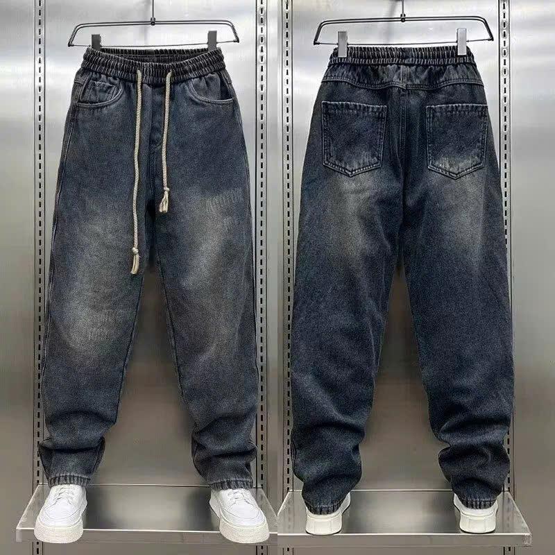 Quần jean dài nam màu xanh wash đậm trơn chất bò có túi co dãn nhẹ QJ107 kiểu dáng skinny Menswear Pants