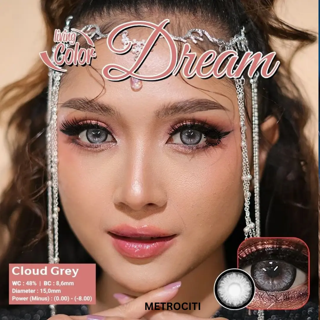 METROCITI Softlens LIVING COLOR DREAM 15MM Softlena Natural Grey , Softlens Daily , Softlrns Minus , Softlens Normal , Softlens Abu Minus / MC