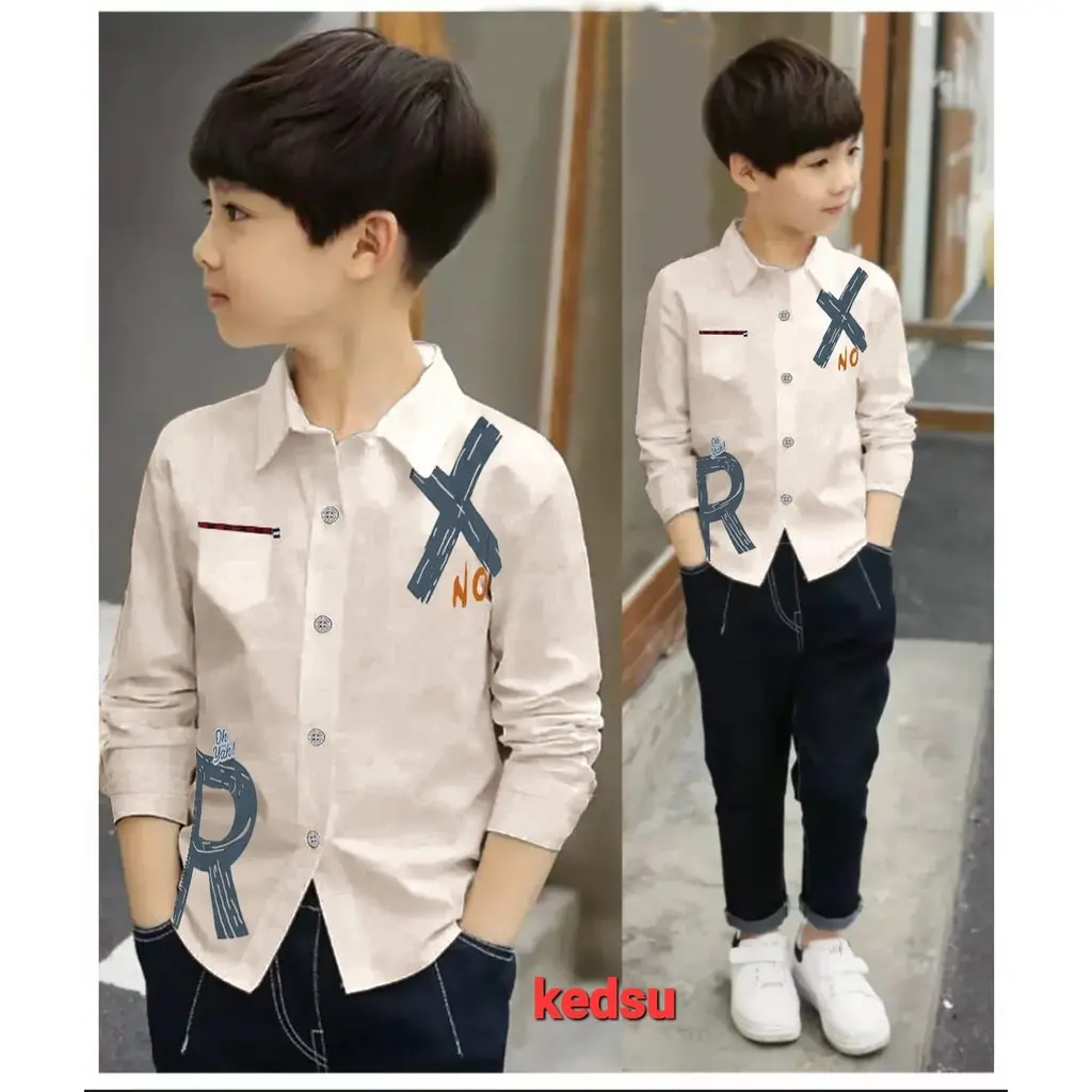 hem kids RX kemeja anak laki laki dari umur 5-12th/cod