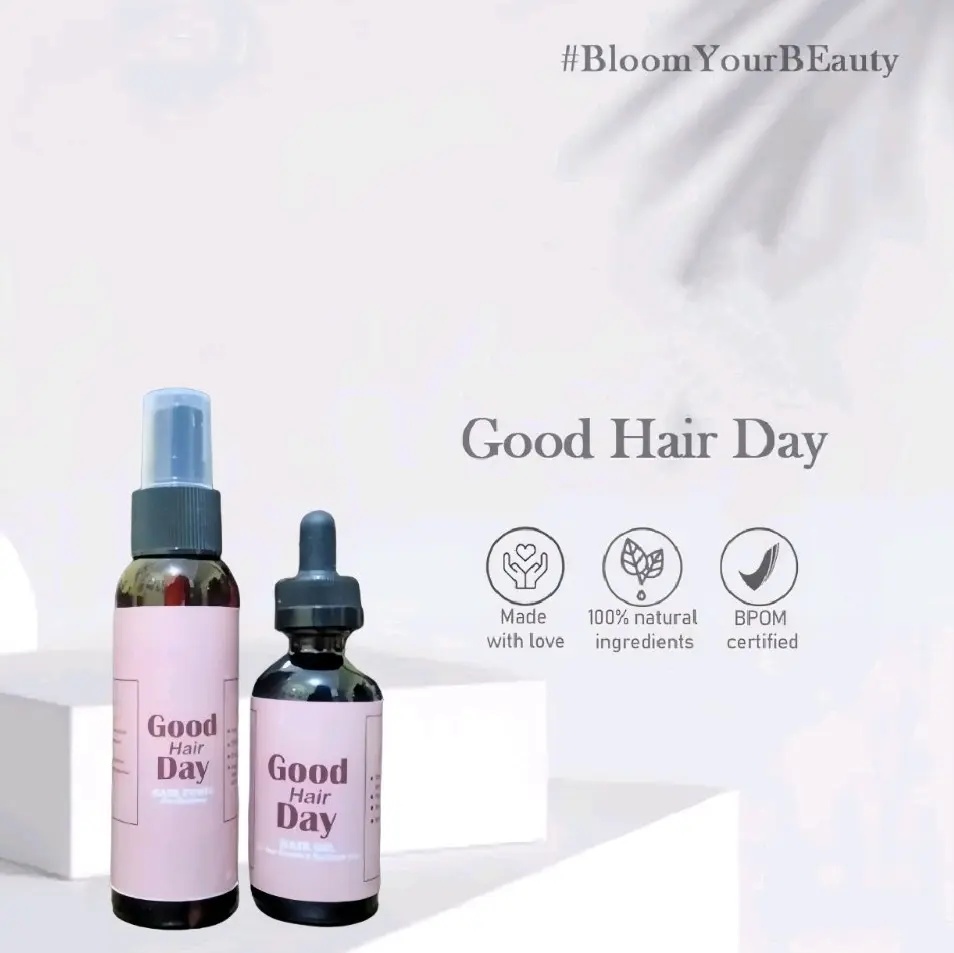 VIRAL PROMO!! 1 PAKET GOOD HAIR DAY  Minyak Hair Tonic & Hair Oil Asli Original Penumbuh Rambut Rontok Kering