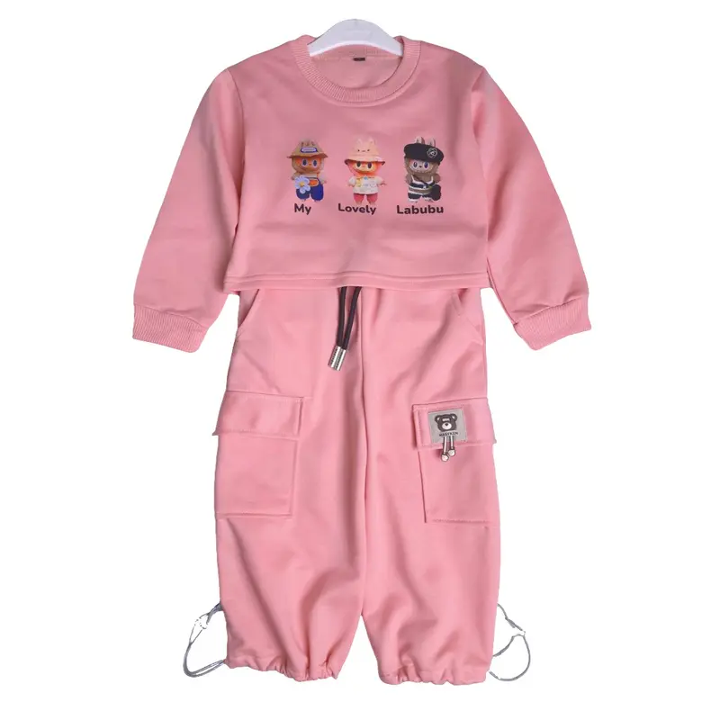 Masyken Setelan Sweater Anak Perempuan Crop Top Usia 1-6 Tahun Bayi Parsel TPE Beige 7