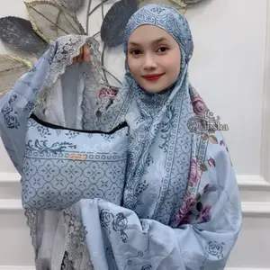 Alfarizi Quinsha Mukena Silk 2in1 Sutra Velvet Motif Mewah Terbaru Renda Jumbo Nyaman Adem untuk Kebutuhan Ibadah