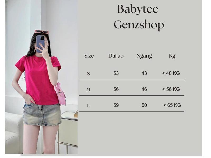 ÁO THUN BABY TEE TRƠN NHIỀU MÀU DỄ PHỐI ĐỒ BBT26 Mùa Hè Cổ Tròn | BigBuy360 - bigbuy360.vn