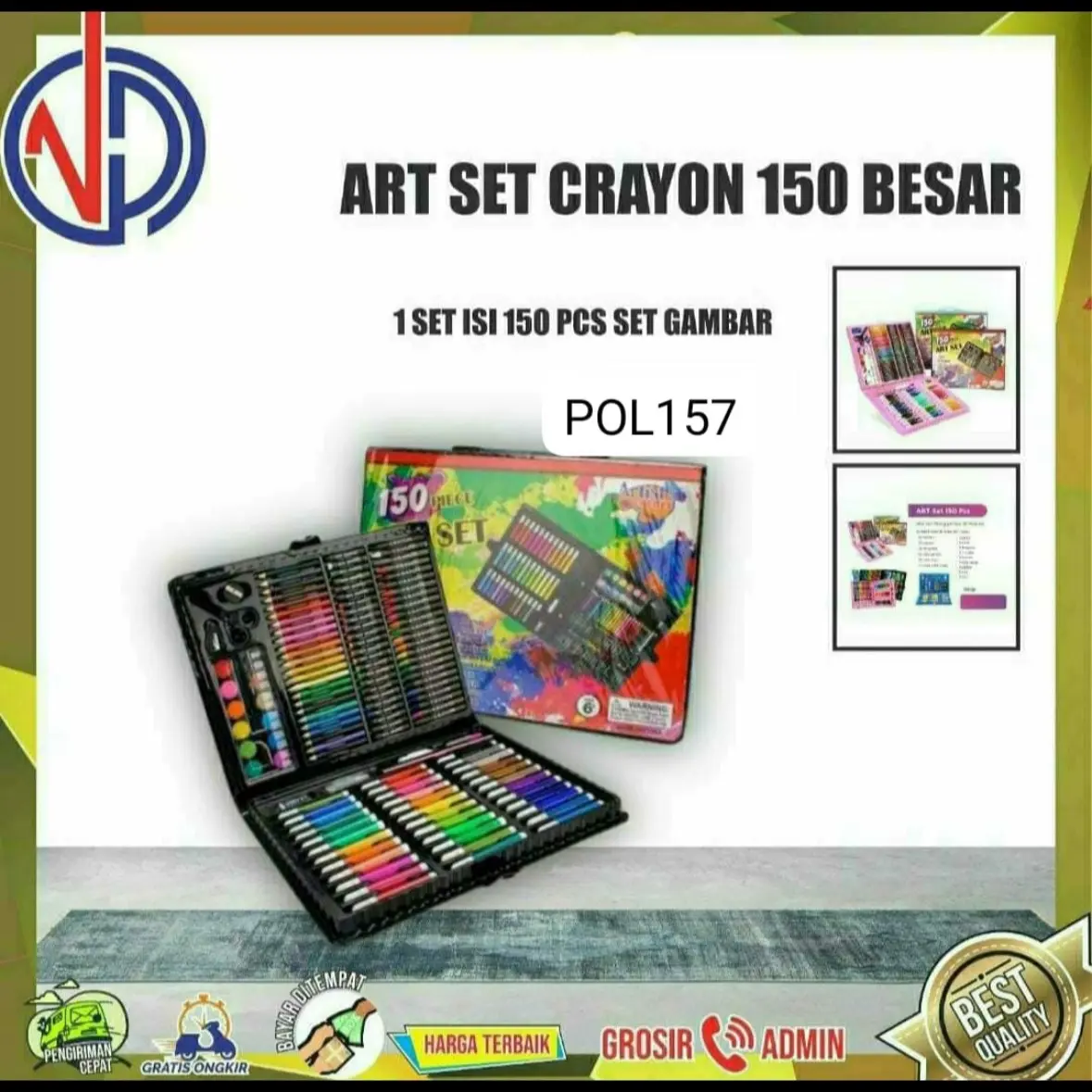 ART set crayon 150 besar  1 set isi 150